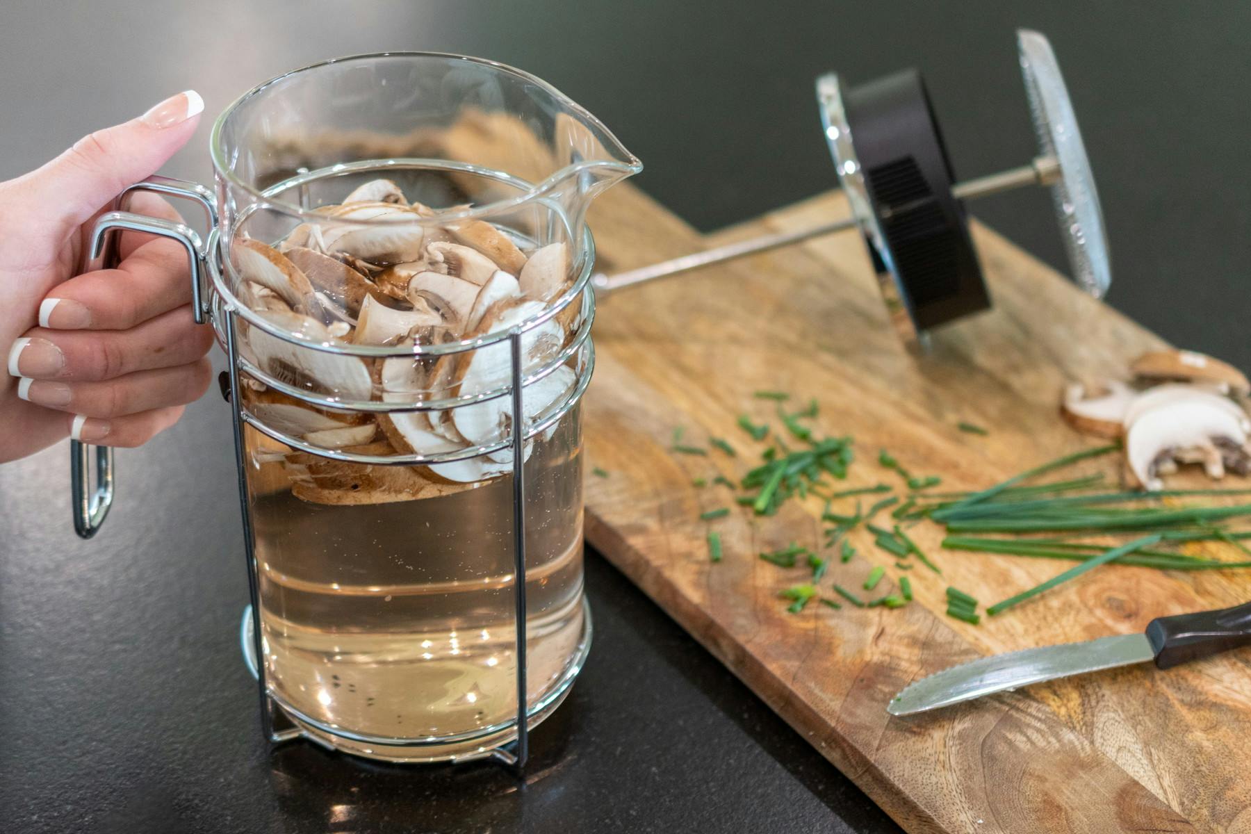 Use your French press to rehydrate dried food.