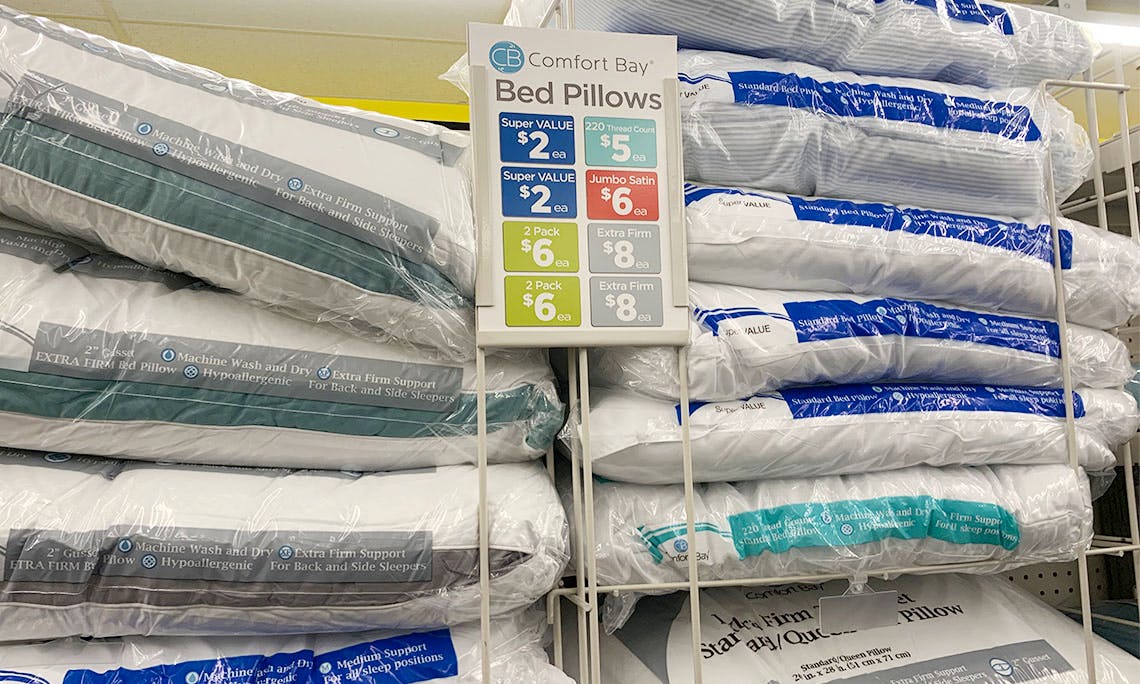 bed pillows at dollar general