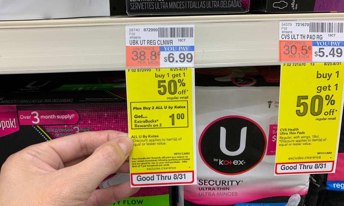 U By Kotex Pads Only 1 74 At Cvs Reg 6 99 The Krazy