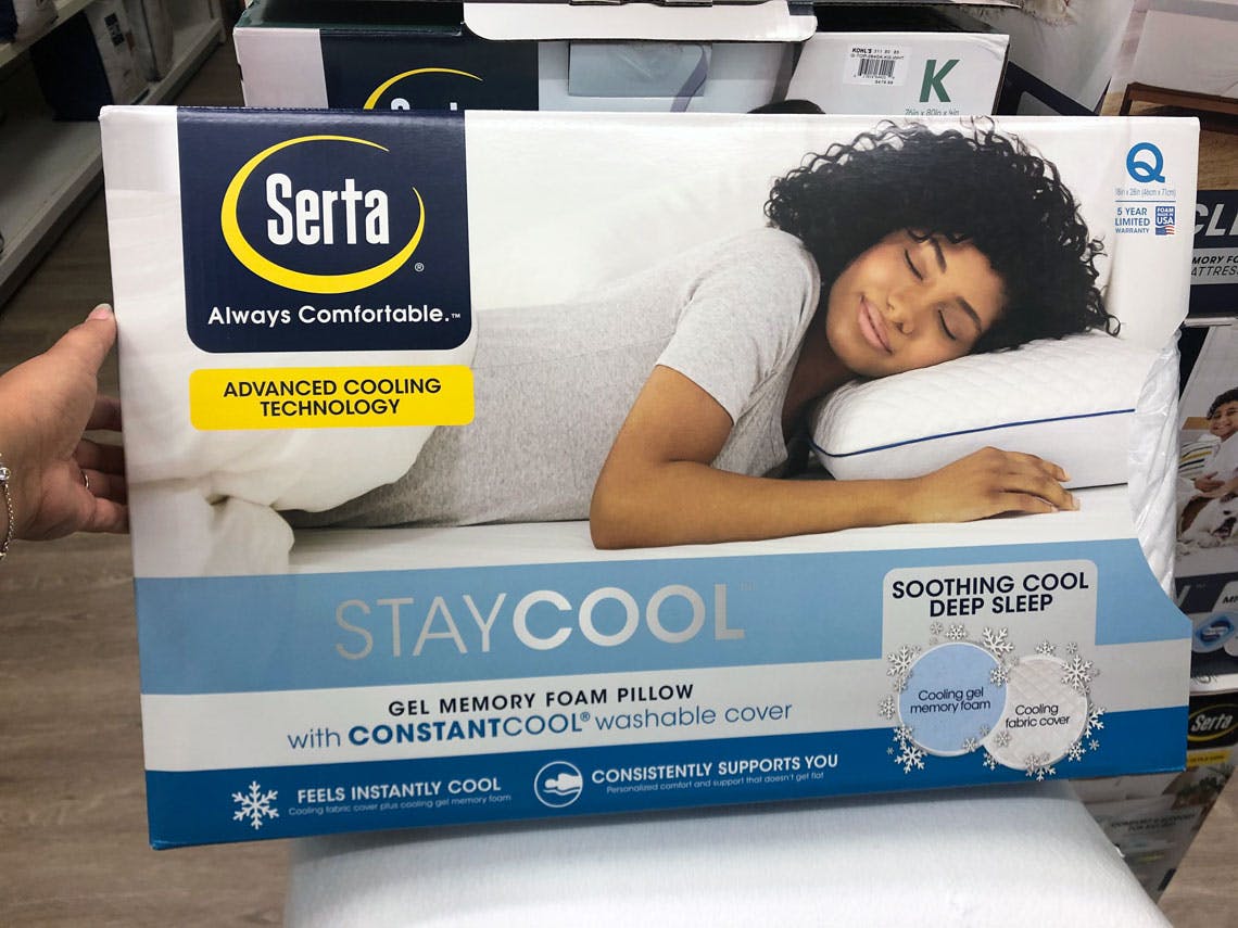 serta staycool gel memory foam pillow