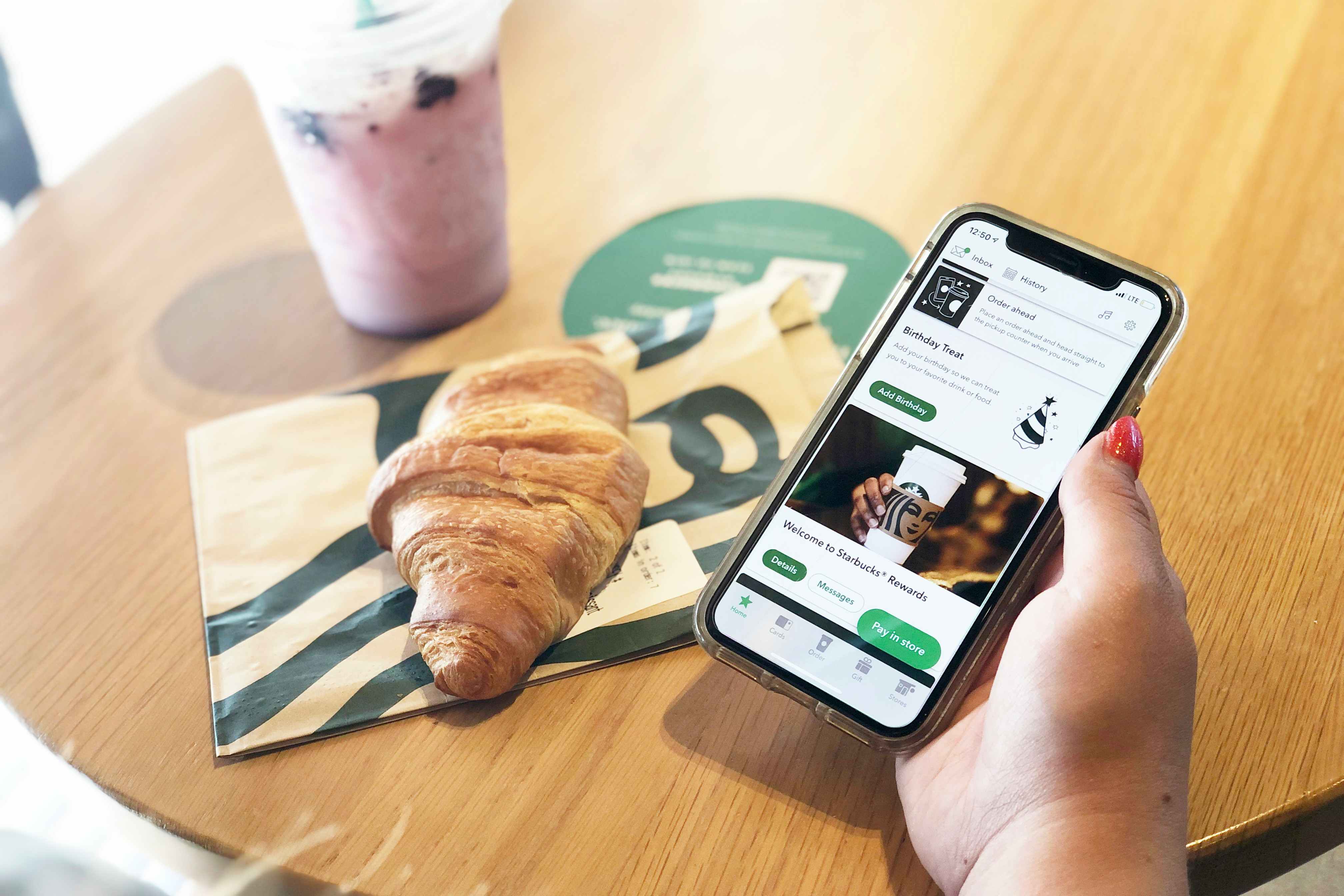 Download the Starbucks app for freebies and rewards.