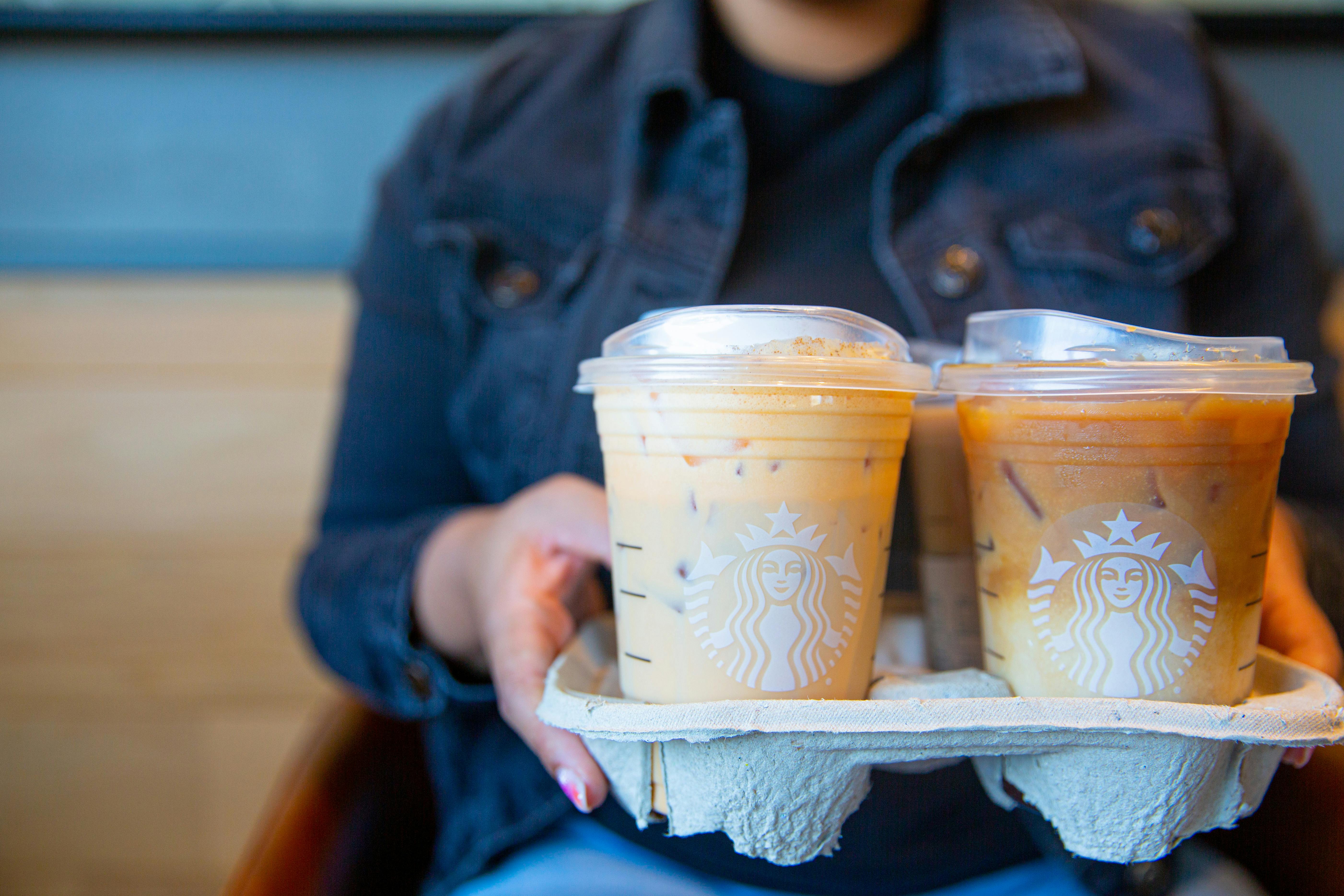 Starbucks Chai and Iced apple shaken expresso