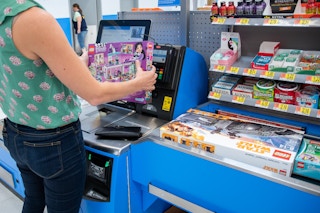 Shopping LEGO at Walmart.