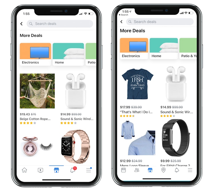 listing of items for sale on facebook marketplace