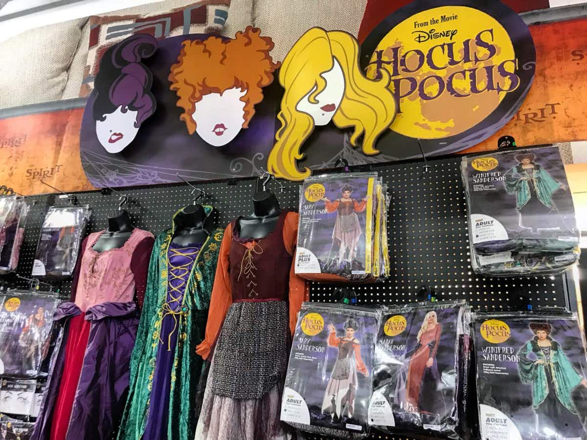 The Hocus Pocus section in a Spirit Halloween store.