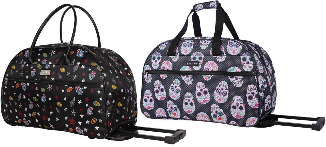 betsey johnson wheeled duffel