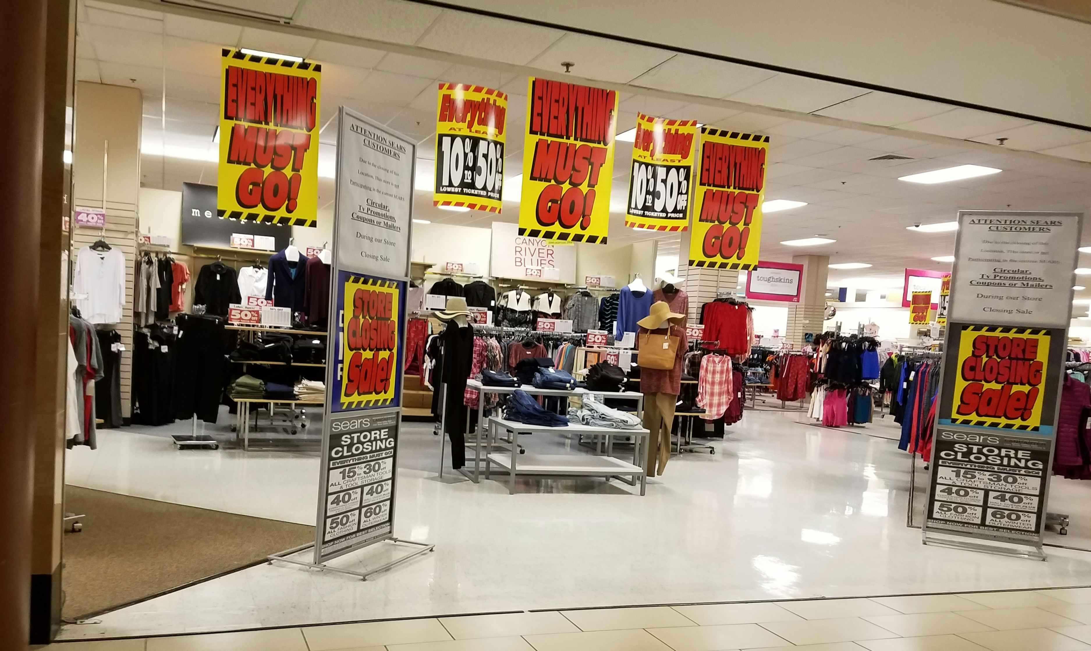 Sears Closing store front