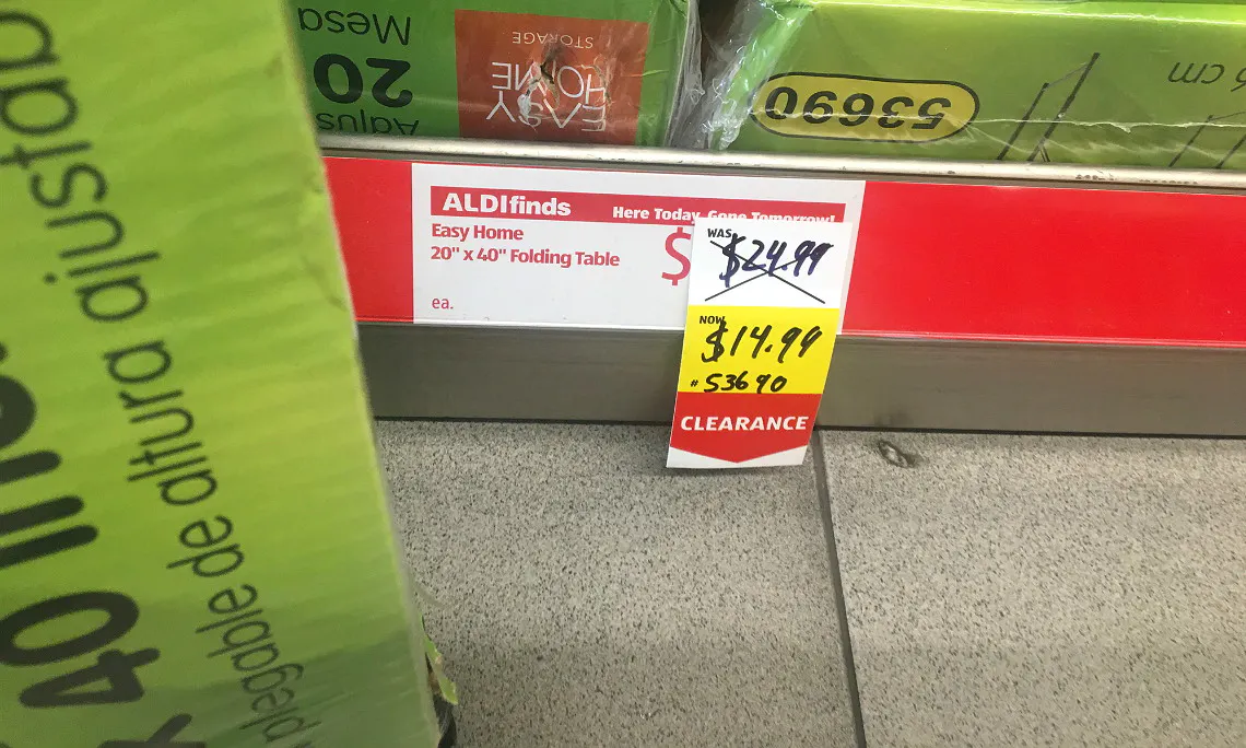Easy Home Folding Table 14 99 At Aldi The Krazy Coupon Lady