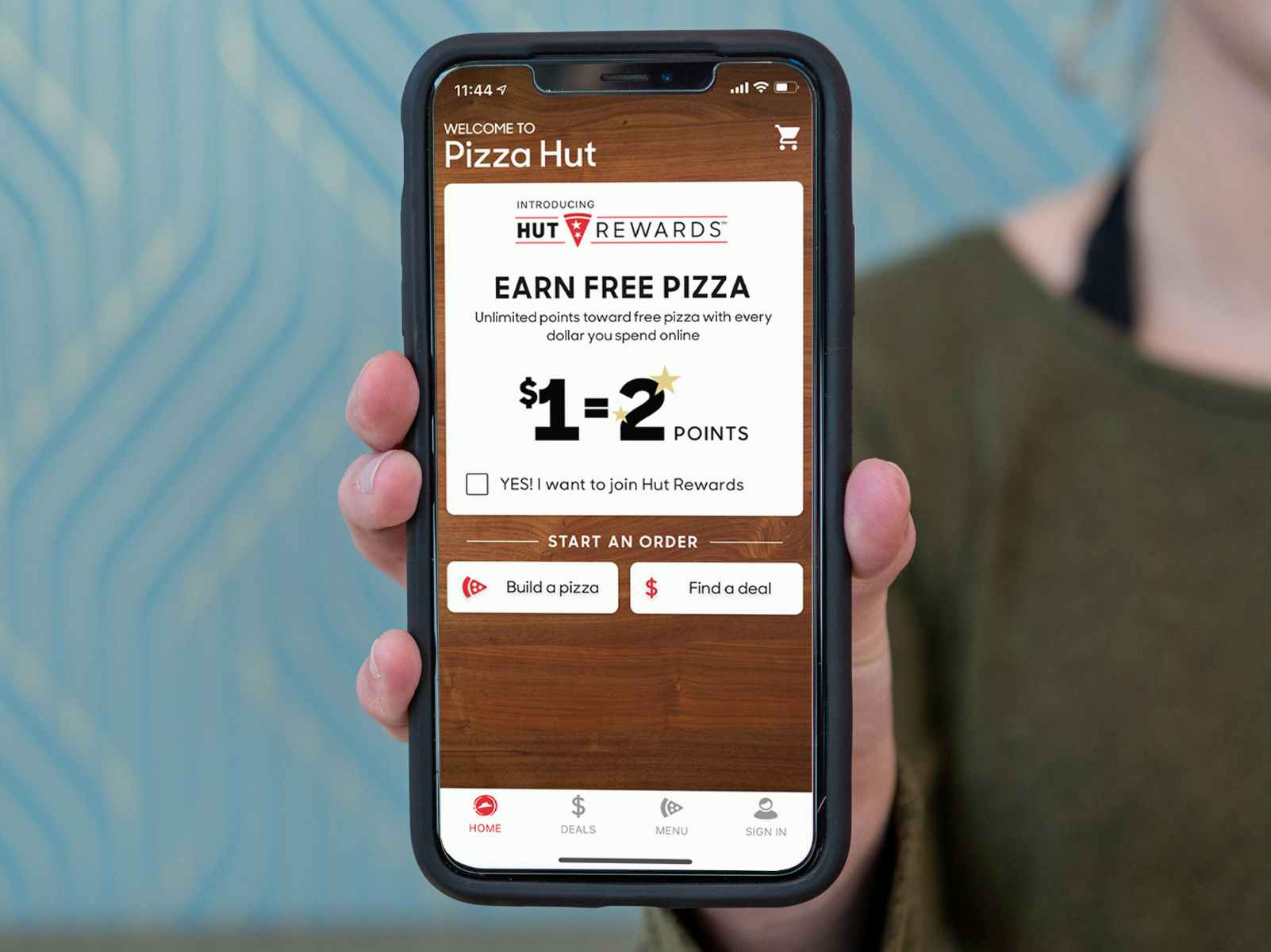 Pizza Hut app and rewards.