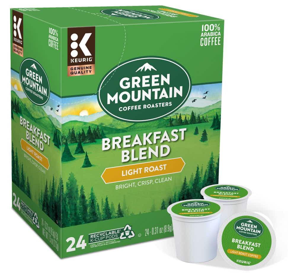 green mountain Breakfast Blend Coffee. k-cups