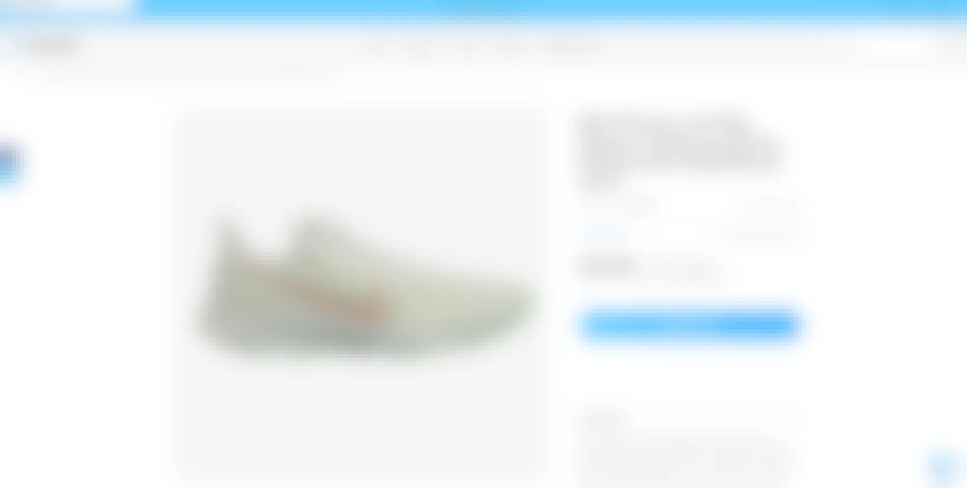 A Nike running shoe on the homepage of Proozy website.