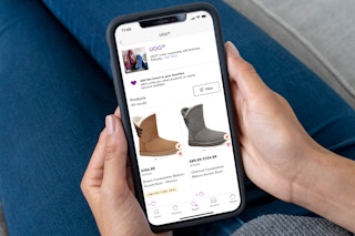 person shopping online for uggs using zulily app screenshot
