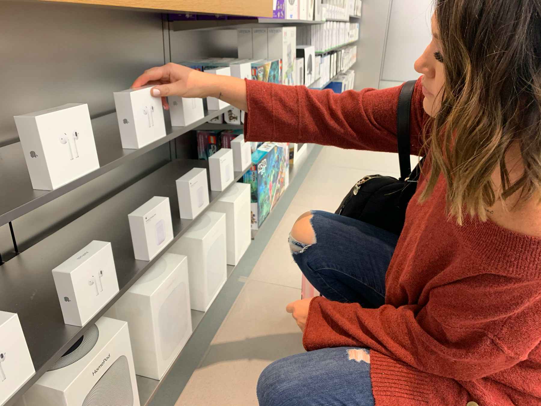 AirPods in the Apple Store.