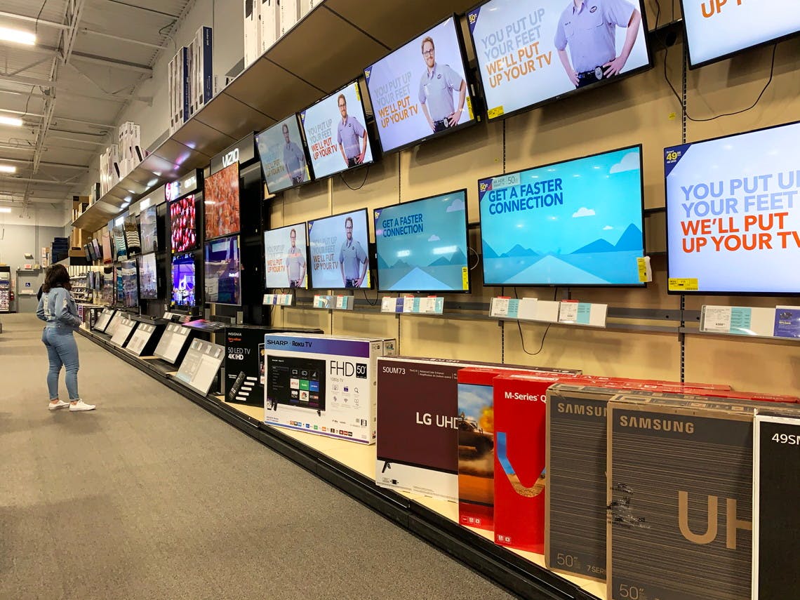TVs on display at Best Buy