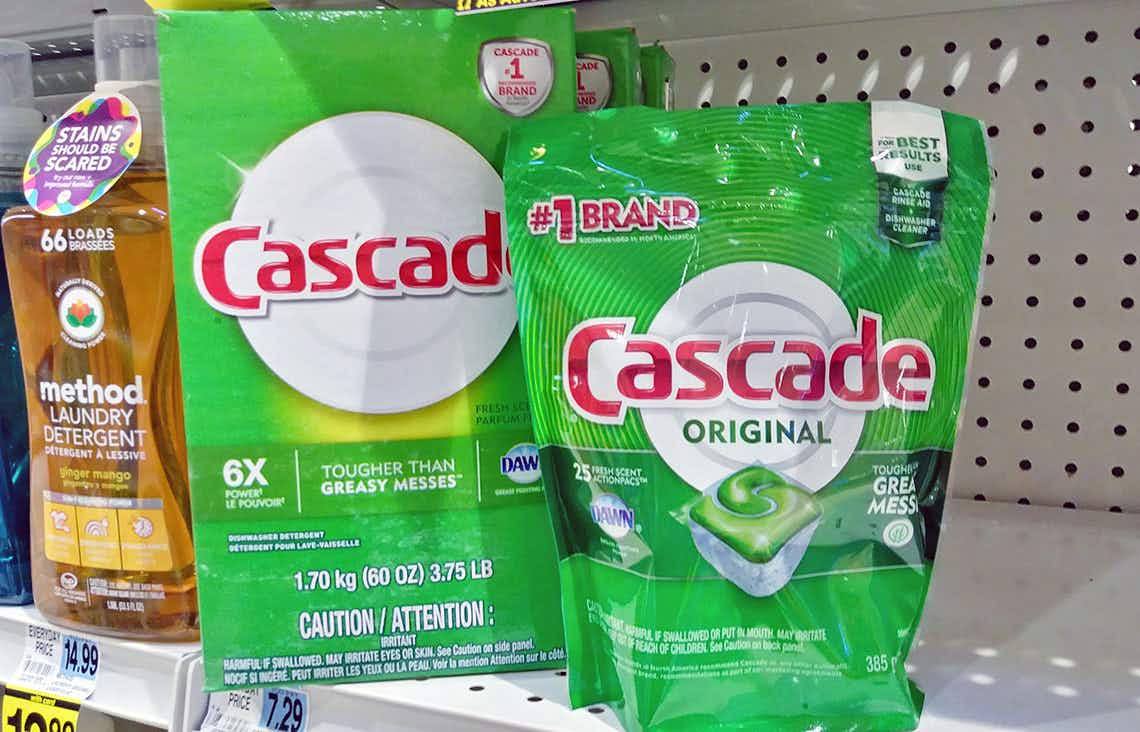 Cacade original package on a store shelf