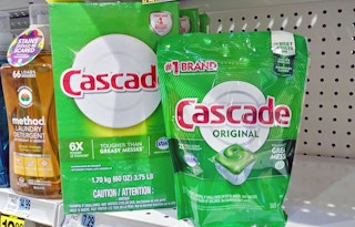Cacade original package on a store shelf