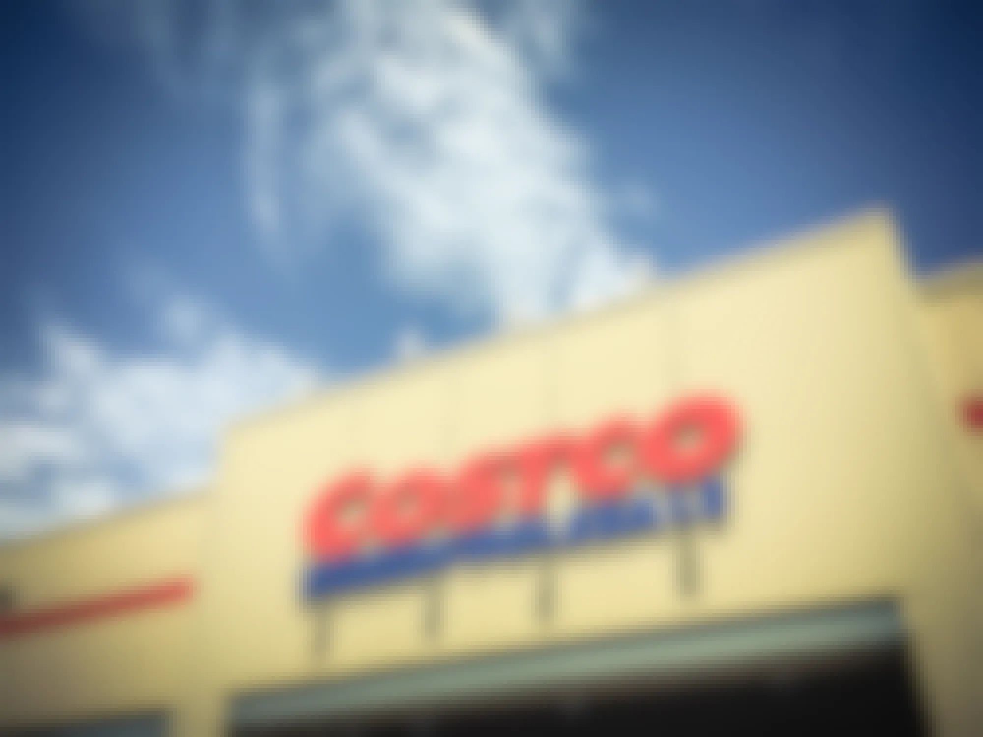 Logo of Costco Wholesale store at facade entrance