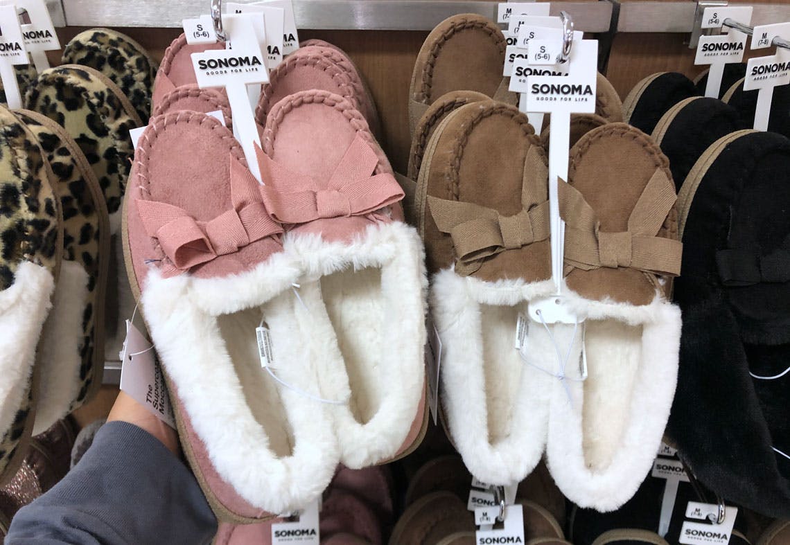 Women's Sonoma Moccasin Slippers, $10 