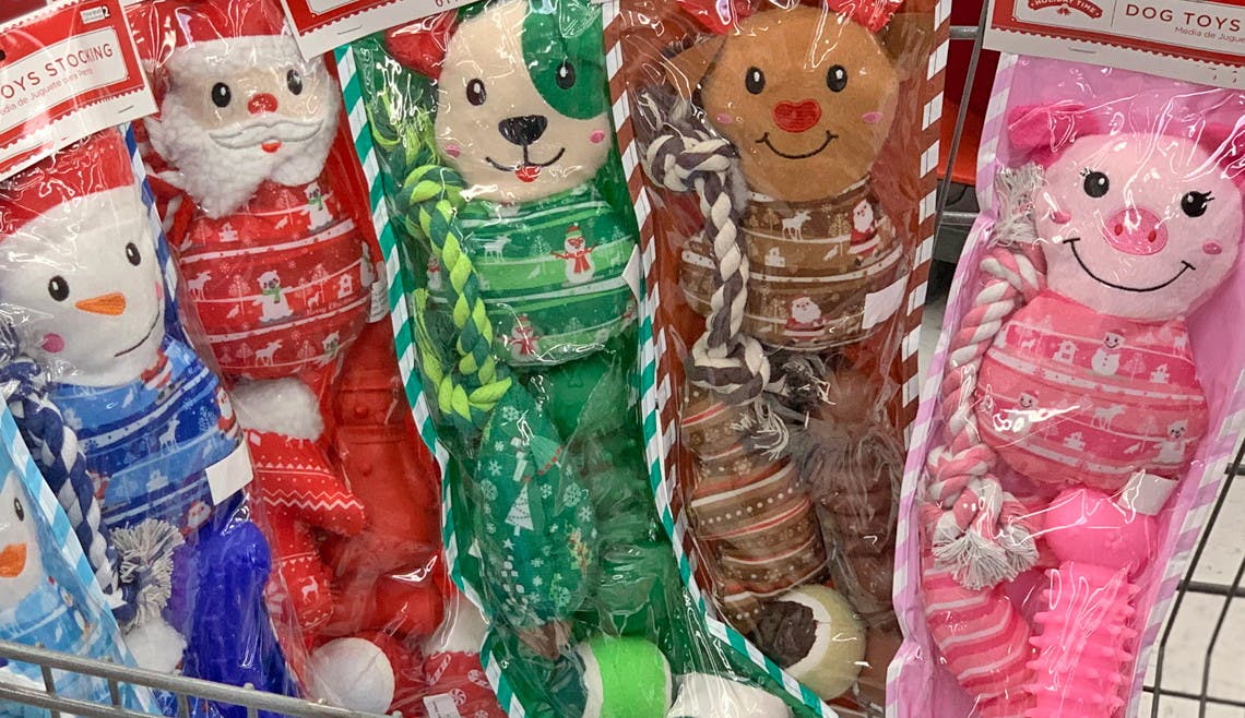 holiday time dog toys