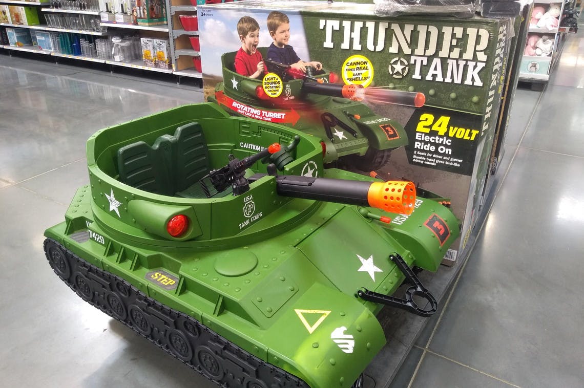 kids drivable tank