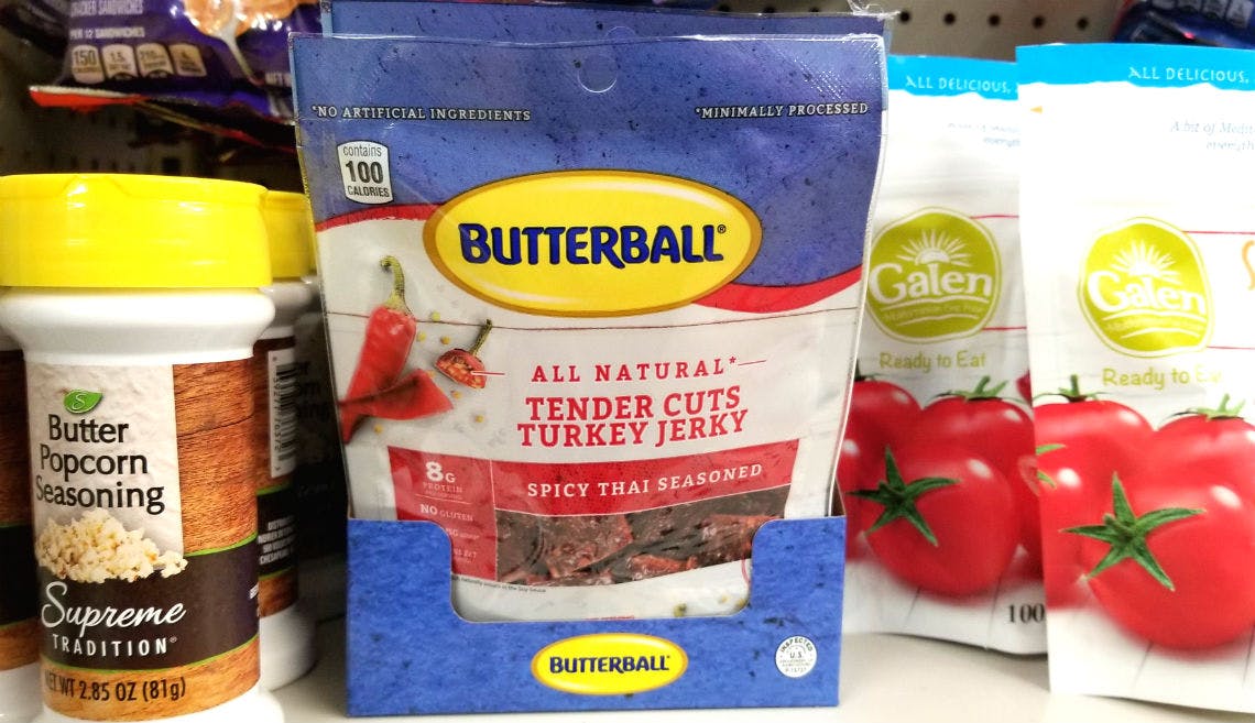 1.00 Butterball Tender Cuts Turkey Jerky at Dollar Tree! The Krazy