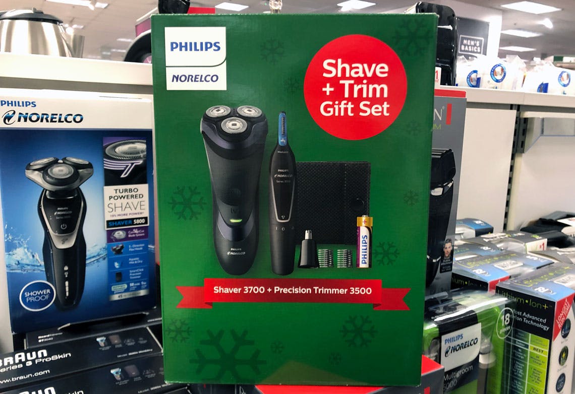 philips norelco men's shave & trim gift set with shaver 3700 & trimmer 3500