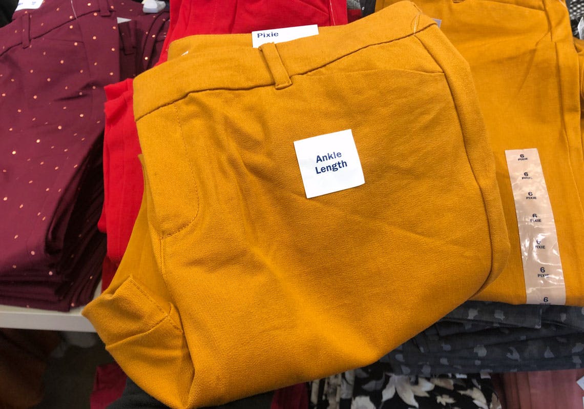 old navy yellow pixie pants