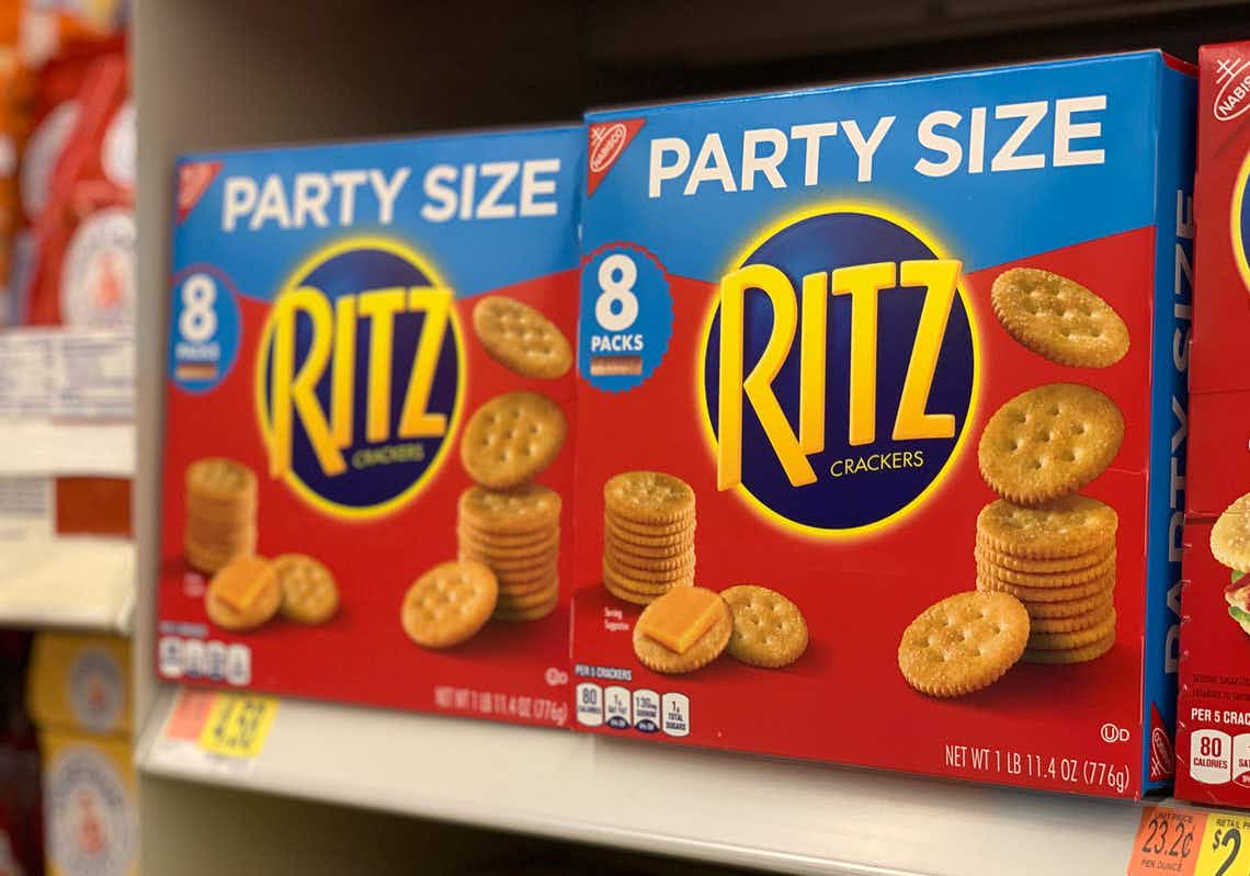 ritz crackers on shelf in store 