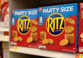 ritz crackers on shelf in store