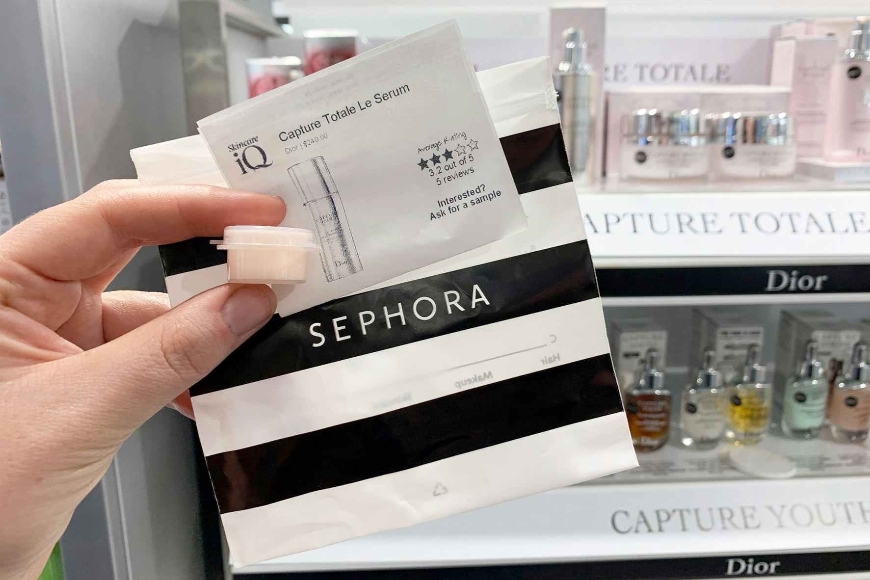 Free sample of product in Sephora.