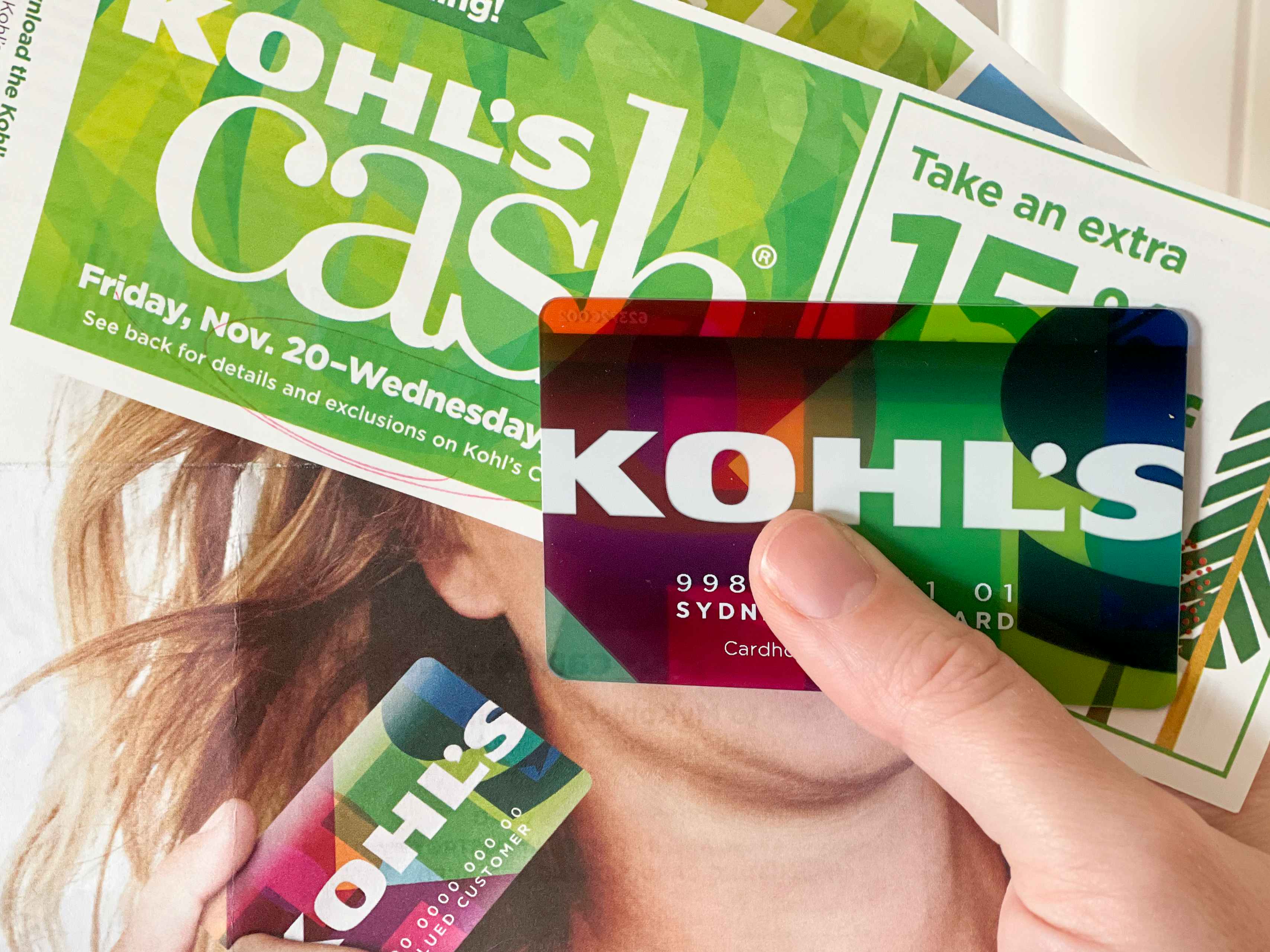 Kohls credit card held with Kohl's Cash.