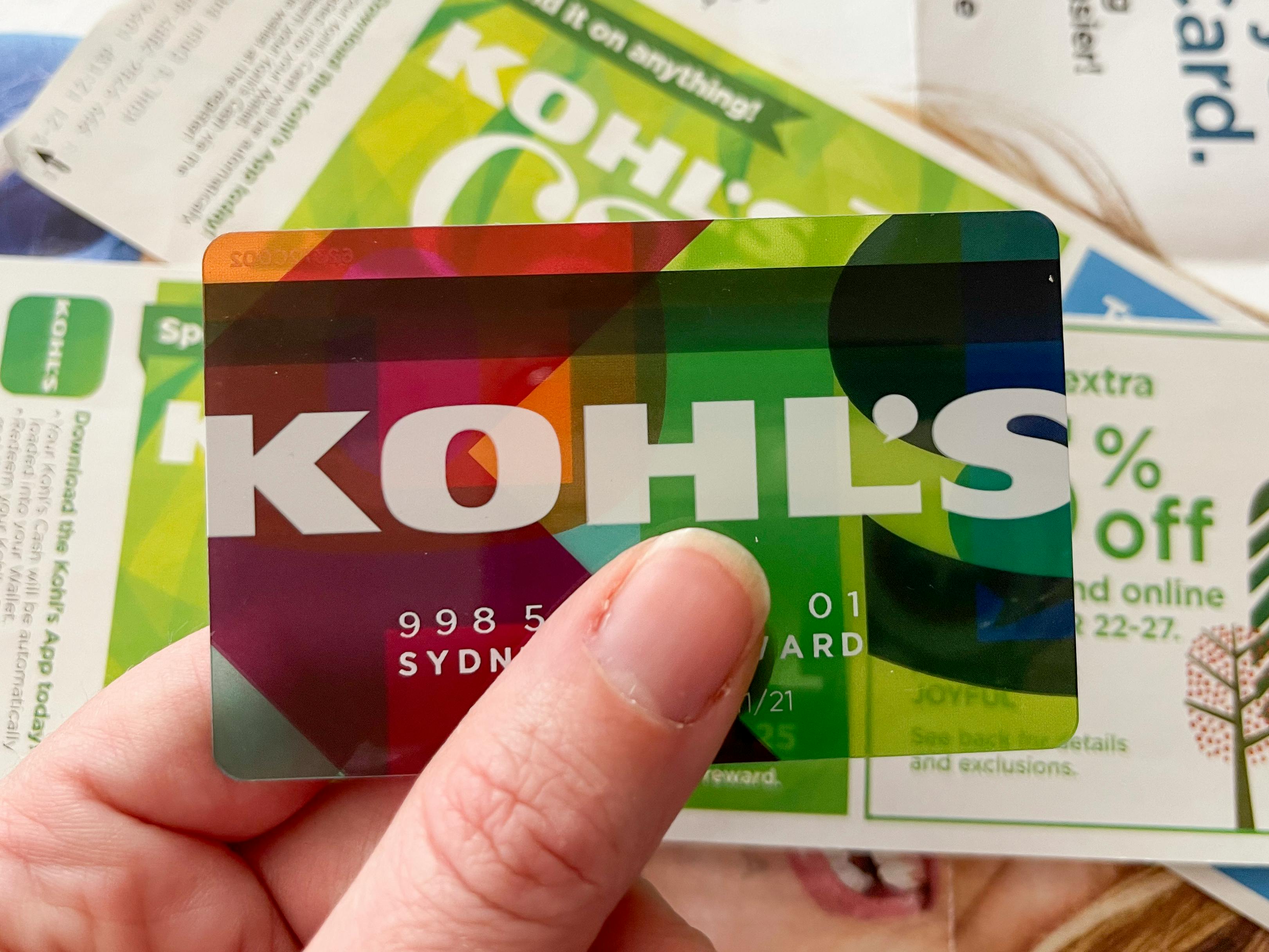 Kohls credit card held with Kohl's Cash.