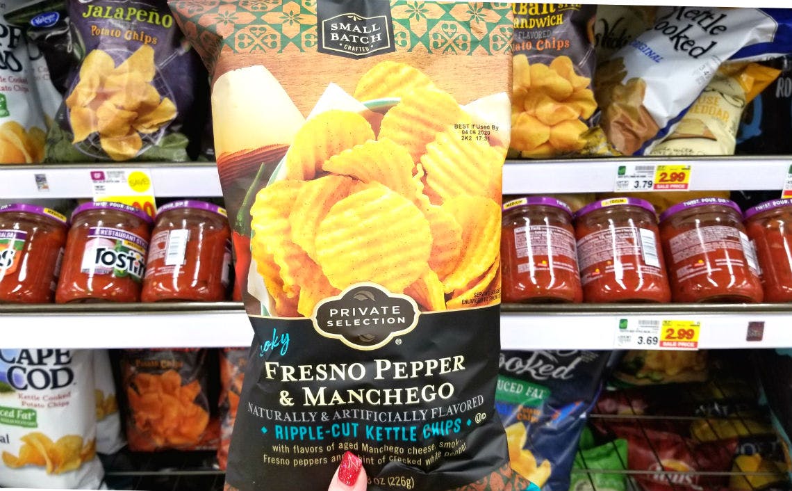 Private Selection Kettle or Tortilla Chips, Only 0.99 at