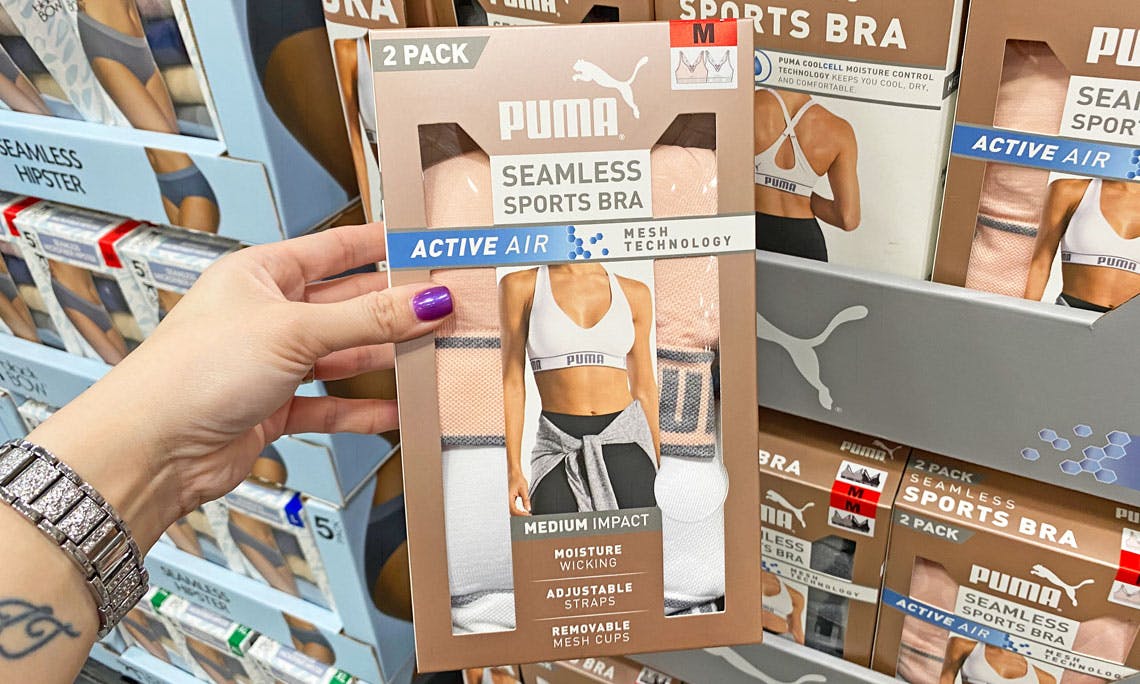 puma 2 pack seamless sports bra