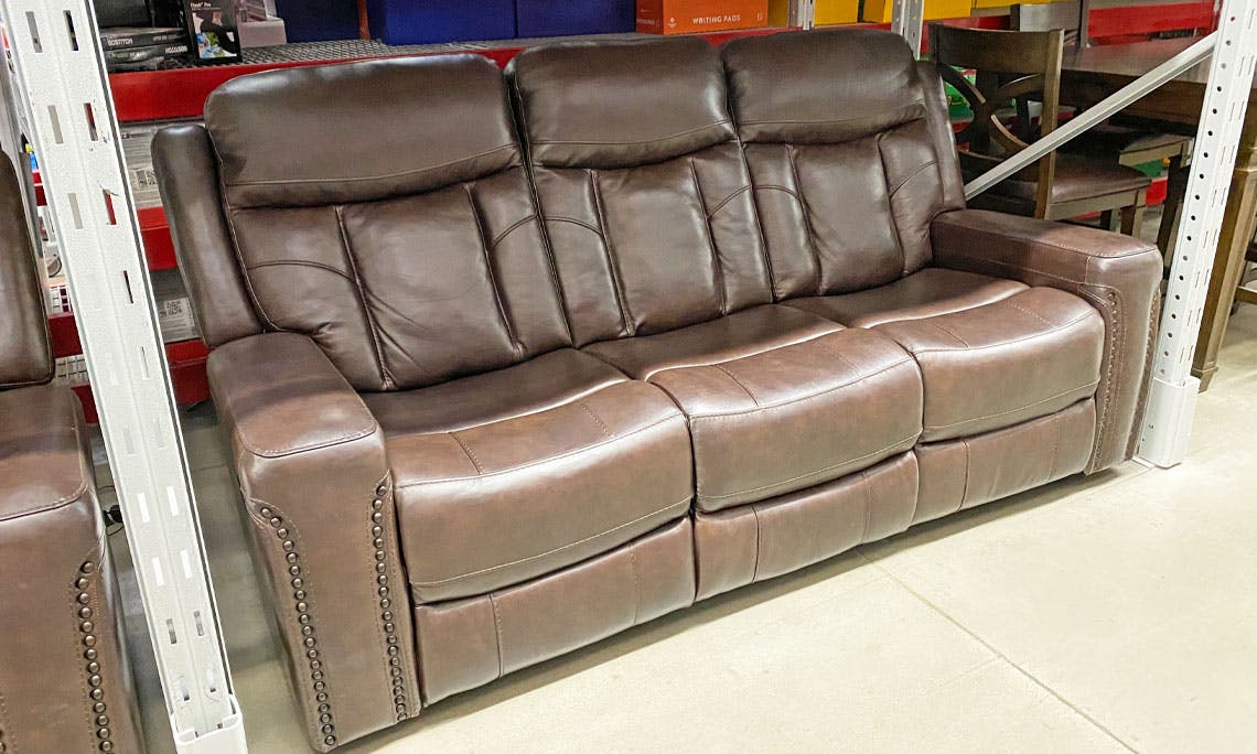 member's mark standage leather motion sofa