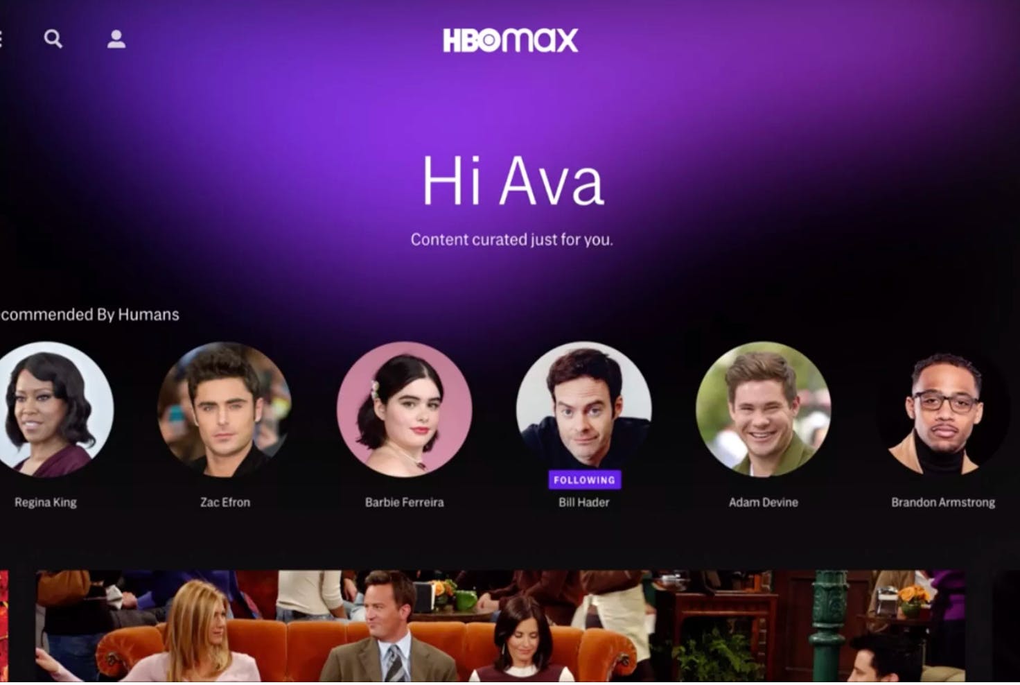 HBOmax profile screen