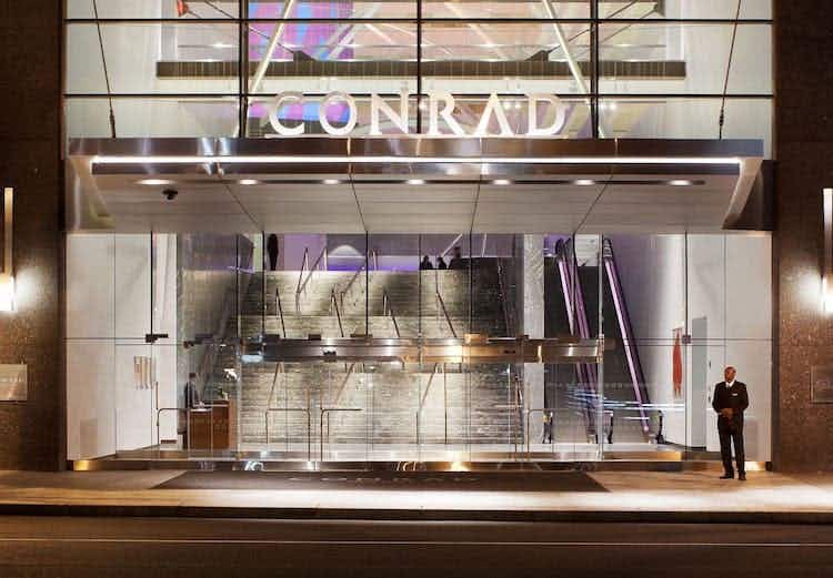 The exterior of Hotel Conrad in New York