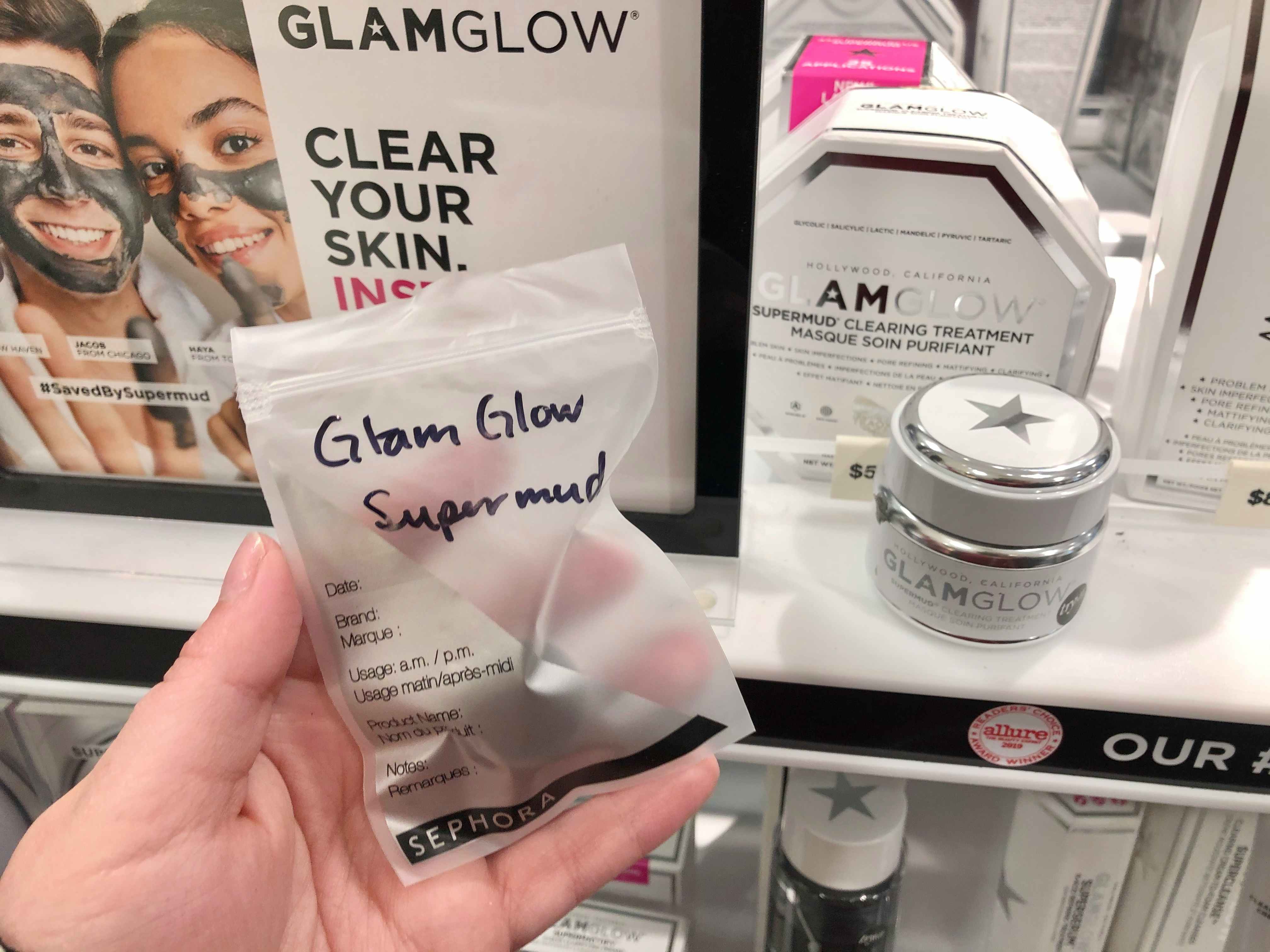 Glam Glow supermud sample 2020