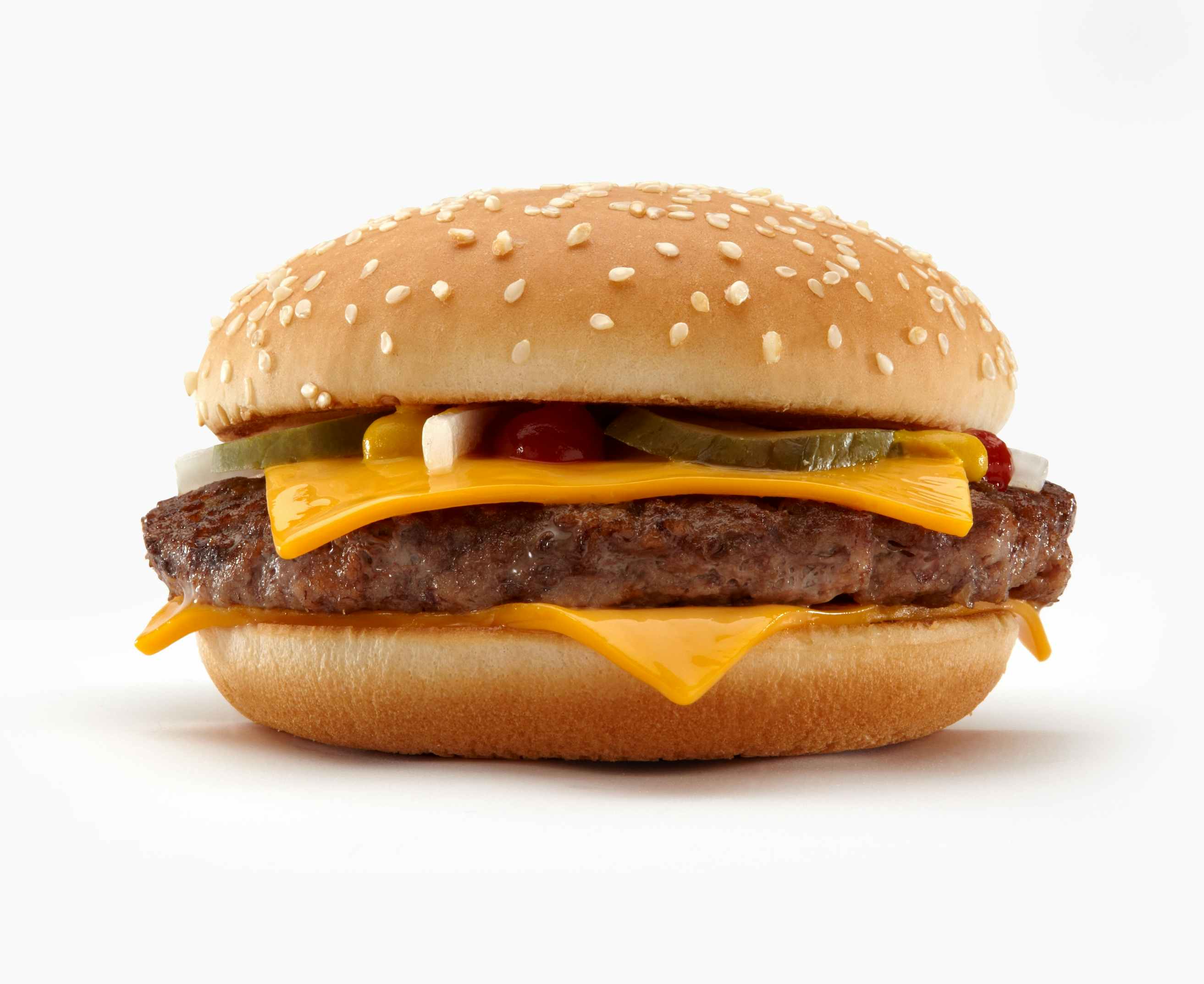 Close up of quarter pounder with cheese