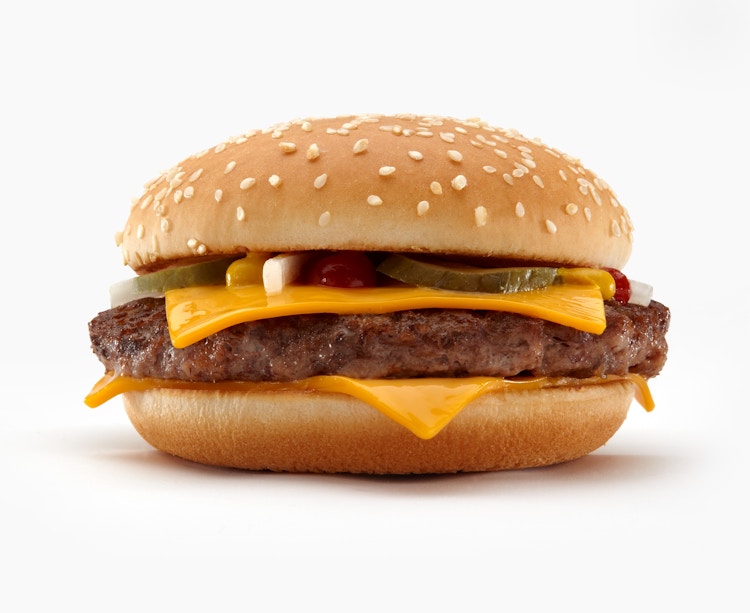 Close up of quarter pounder with cheese