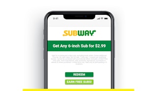 Phone with Subway pulled up