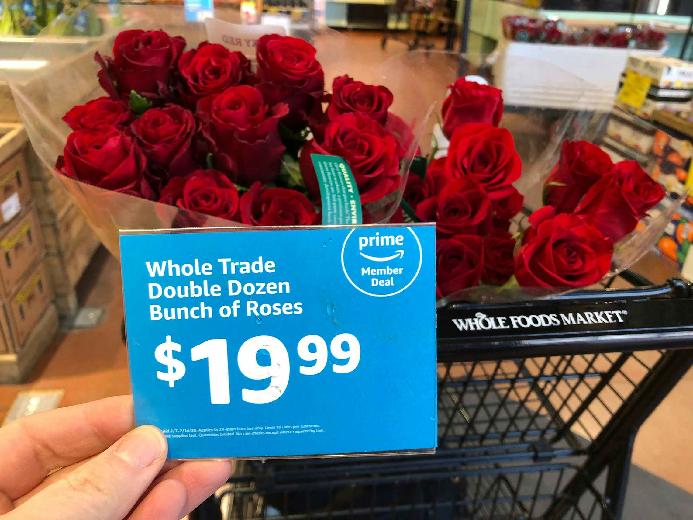 Bouquets of roses at Whole Foods