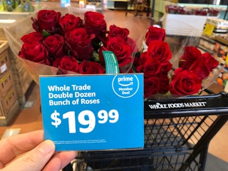 Bouquets of roses at Whole Foods