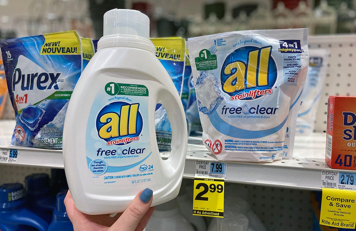 All Laundry Detergent As Low As 1 99 At Rite Aid The Krazy Coupon Lady