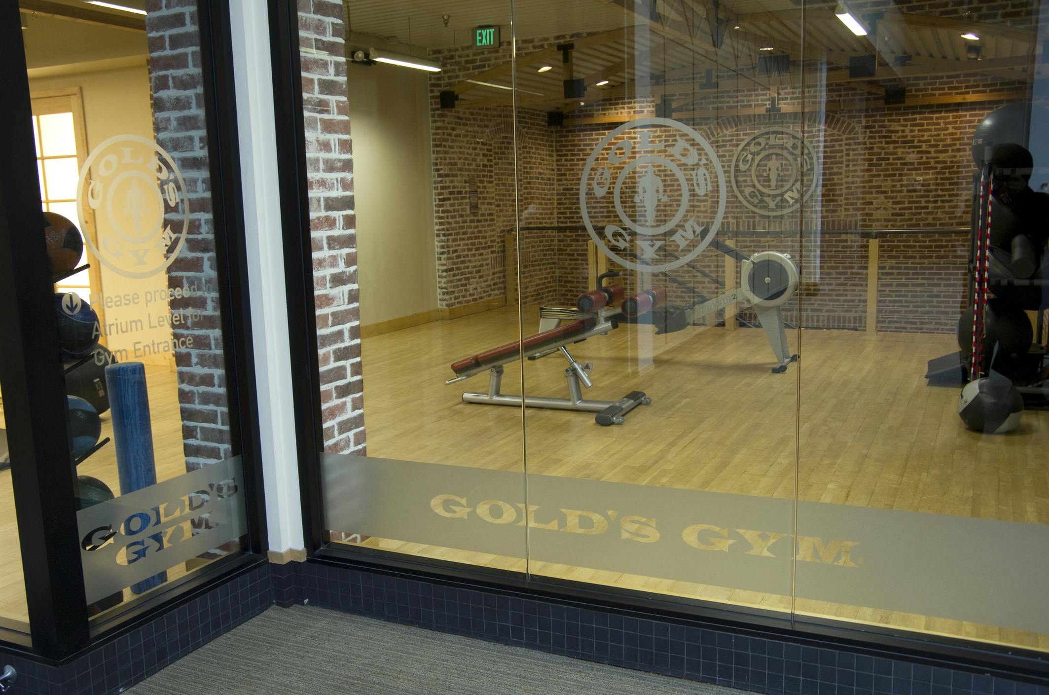 interior entrance to a gold's gym