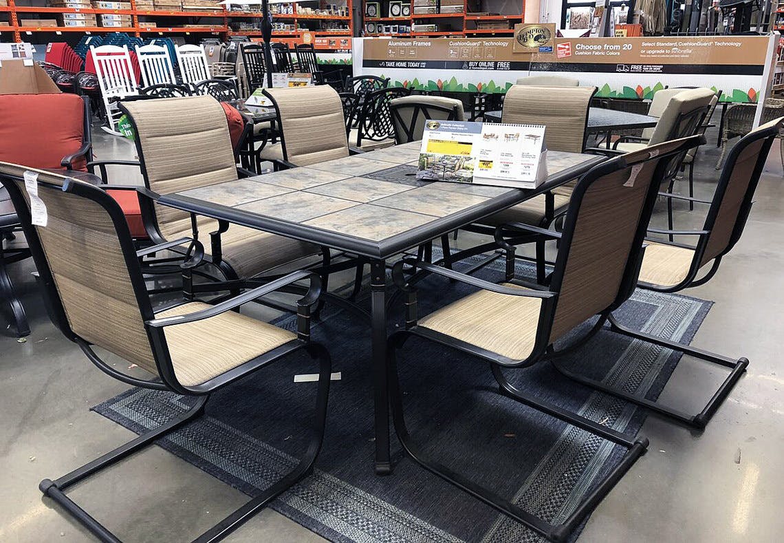 Hampton Bay 7 Piece Patio Set 374 At Home Depot The Krazy Coupon Lady