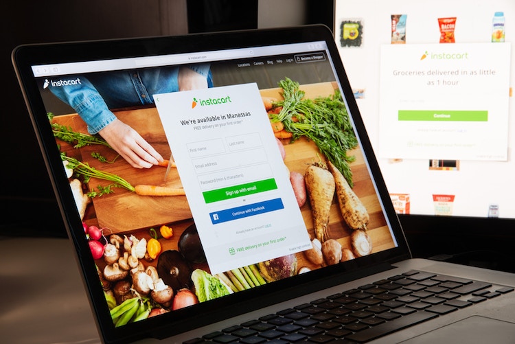 instacart displayed on a computer screen.