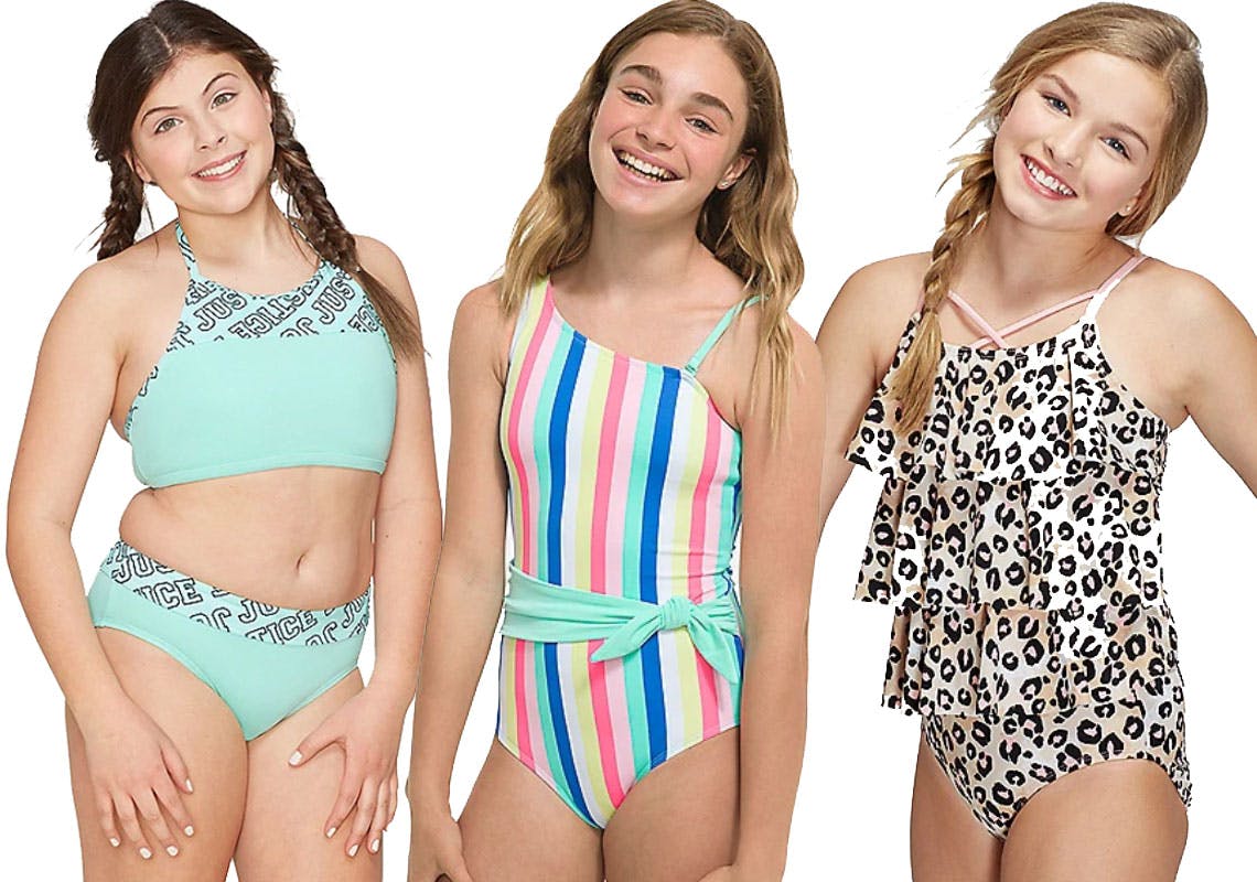 justice store bathing suits