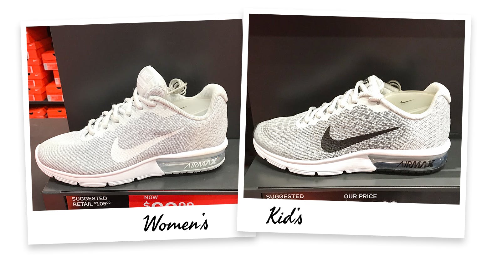 nike womens and kids sizes comparison