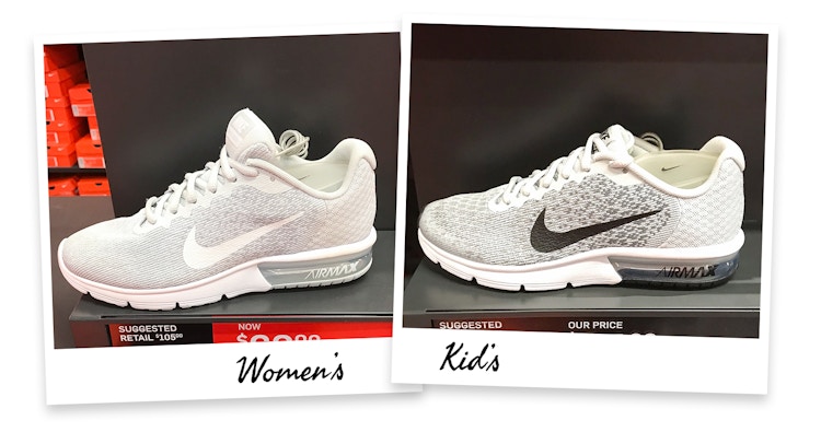 nike womens and kids sizes comparison